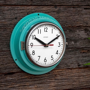Vintage Maritime Citizen wall clock Silent/Sweep working Nautical Industrial clock Slave Navigation Aqua Marine Original Wall Decor Clock