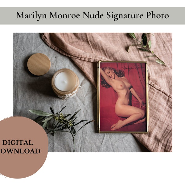 Marilyn Monroe Nude Photo Poster-Digital Print, Feminist Wall Decor, Fashion Poster, Digital Arts Print, Valentine's Gift For Him