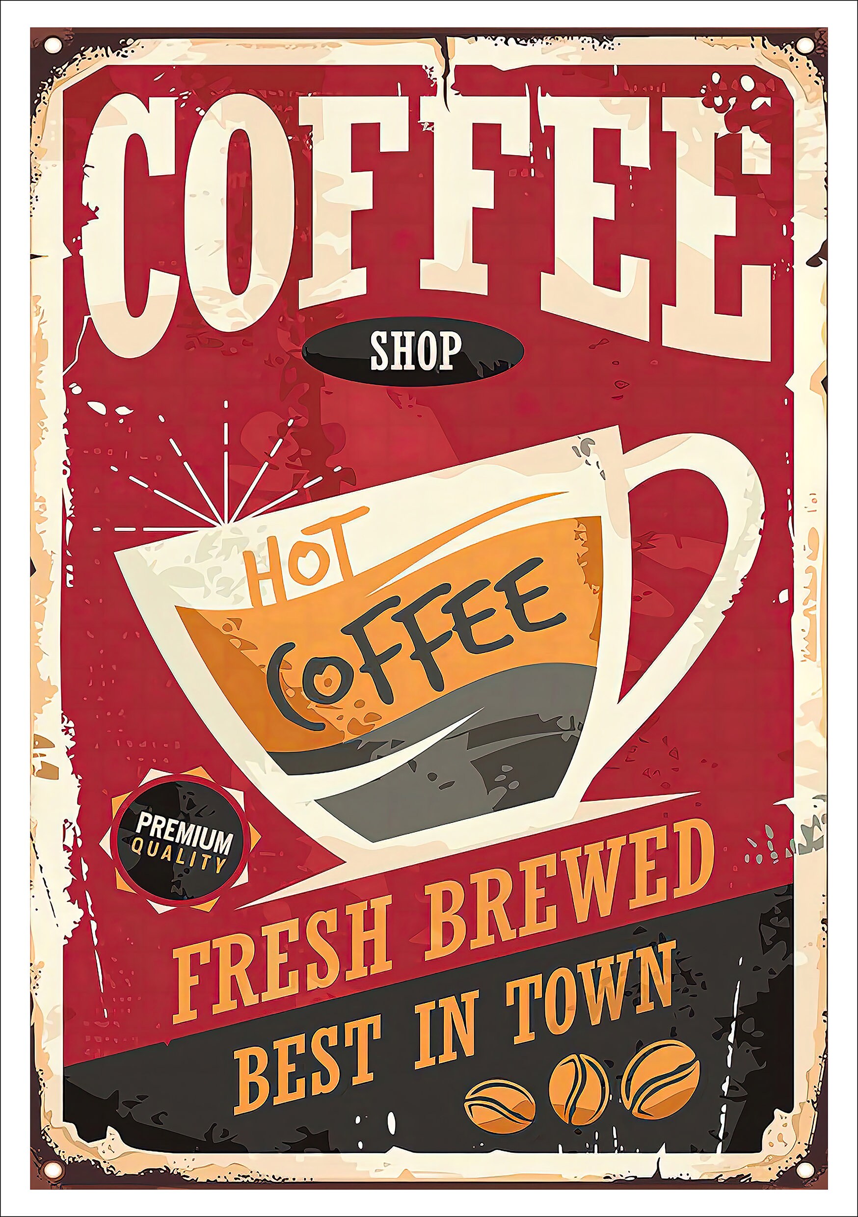Coffee Shop Poster Vintage Retro Cafe Poster Print