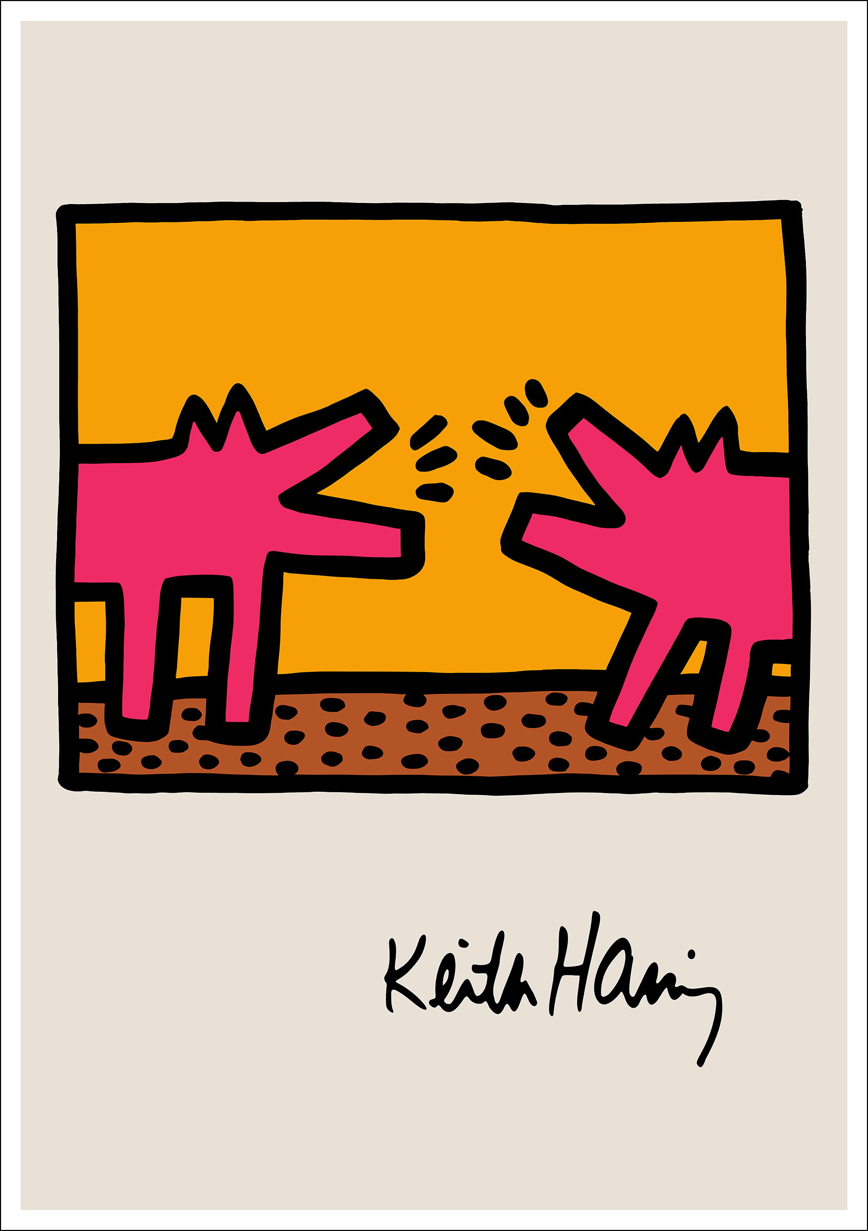 BARKING DOGS Keith Haring Poster Print Fine Art Exhibition Print