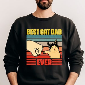 Bestes Katzen-Vater-Sweatshirt, lustiger Vatertags-Herrenpullover, Katzen-Vater-Shirt, cooles Katzen-Vater-Geschenk, Retro Katzen-Vater-Shirt, Vatertags-Sweatshirt