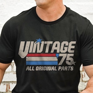 Retro 50th Birthday Gift for Men, Vintage 1975 T-Shirt, Custom Birthday, 50 Years Old Gift, Classic Eighties Tee, Birthday Present for Him