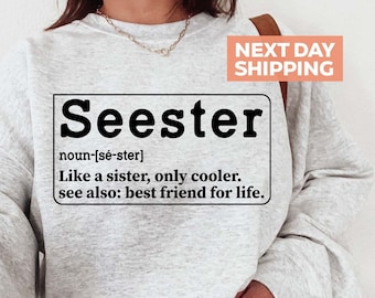 Seester Definition Sweatshirt, Sister Noun Sweatshirts, Funny Sis Definition Shirts, Gift for Sister, Best Sister Gift, Funny Saying Sweater