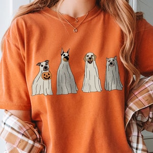 Halloween T-Shirt, Сute Ghost Dog Comfort Colors®, Halloween Shirt, Ghost T-shirt, Dog Lovers T-Shirt, Halloween Dog T-shirt, Spooky Season