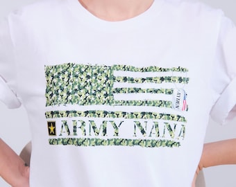 US Camo Flag Proud Army Mom Shirt, Military Mom Shirt, Personalized Army Mom Shirt, Soldier Mom T-Shirt, Army Family Day, USA Mom Gift
