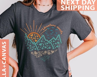 Adventure Awaits Shirt, Camping Shirts, Camp Lover Shirt, Travel Shirt, Road Trip Shirt, Travel Shirts, Explore More Tee, Hiking T-shirt