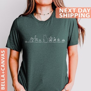 Katzen und Pflanzen Shirt, Pflanzendame, Pflanzenliebhaber, Gärtner Shirt, Geschenke für Katzenliebhaber, Sukkulenten Pflanzen Shirt, Pflanzenliebhaber Geschenk Shirt, süßes T-Shirt