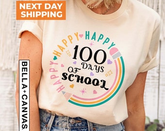 100 Days of School Shirt, 100 Days Shirt, Student Gift, Happy 100 Day Tee, 100th Day Of School Celebration, Student Shirt, Gift For Teacher