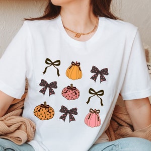 Shirt Halloween-strikje, shirt Halloween-strikpompoen, roze pompoenshirt, shirt pompoenjurk strik, shirt coquette Ghost, Halloween-shirt