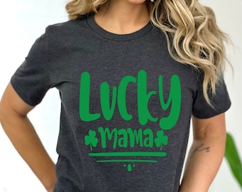 Chemise Lucky Mama, T-shirt Lucky Mama de la Saint-Patrick, T-shirt de la Saint-Patrick, chemise fête des Mères, chemise Shamrock, chemise irlandaise Mama