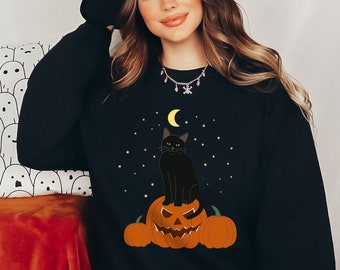 Sweat à Capuche Halloween "Have FaBOOlous Halloween" - Fantôme, Citrouille, Chat Noir, Unisexe