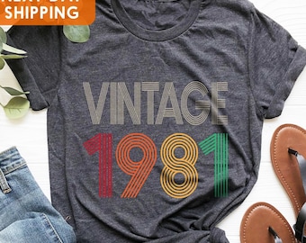 Vintage 1981 Shirt, 45th Birthday Shirt, 45th Birthday Gift For Women,45th Birthday Gift For Men,45th Birthday Best Friend,45th Birthday Tee