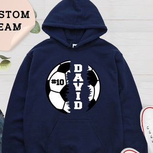 Personalized Soccer Player Sweatshirt, Soccer Ball Name Crewneck, Custom Soccer Player Hoodie, Custom Soccer Ball, Soccer Lover Sweatshirt
