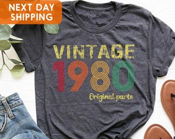 46th Birthday Shirt, 1980 Original Parts Shirt, Retro 1980 Shirt, 46th Birthday Mom Shirt, 46th Birthday Party Shirt, Vintage 1980 Shirt