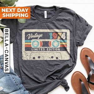 51st Birthday Gift For Men - Vintage 1974 Aged To Perfection T-Shirt | Personalized Year Shirt