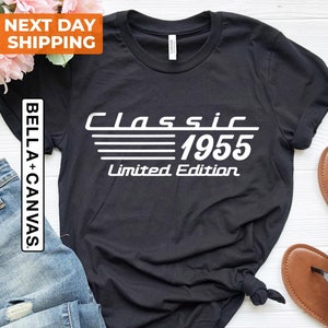 Custom Classic 1955 Car Lover Shirt, 70th Retro Vintage Gift, Custom Birthday Shirt, Turning 70 Mechanic Gift, 70th Birthday Auto Owner Gift