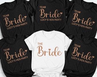 Personalized Hen Party T-Shirts, Hen Party Shirts, Custom Team Bride T-Shirt, Bachelorette Party Shirts, Bachelorette Shirts, Hen Night Tees