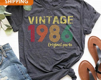 40th Birthday Shirt, 1986 Original Parts Shirt, Vintage 1986 Shirt, 40th Birthday Mom Shirt, 40th Birthday Party Shirt, Retro 1986 Shirt