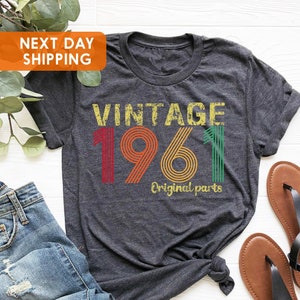65th Birthday Shirt, 1961 Original Parts Shirt, 65th Birthday Gift For Women, Born In 1961, 65th Birthday Gift, 1961 Tee, Vintage 1961 Shirt