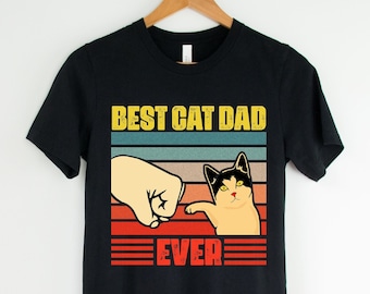 Best Cat Dad Shirt, Father's Day Funny Men T-Shirt, Cat Father Shirt, Funny Cat Shirt, Cool Cat Dad Shirt, Retro Cat Shirt, Fathers Day Gift