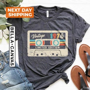 50th Birthday Shirt, Vintage 1976 Limited Edition Cassette T-Shirt, 1976 Birthday Shirt, 50th Birthday Gift For Women, 50th Birthday Men Tee