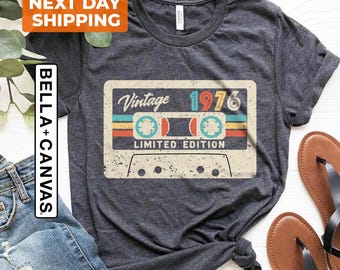 Camiseta de 50 cumpleaños, edición limitada vintage de 1976, regalo de 50 cumpleaños para mujer, camiseta de 50 cumpleaños para hombre