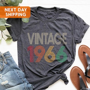 60th Birthday Shirt For Women, 60th Birthday Shirt For Men, 60th Birthday T-Shirt for Best Friend, Retro Shirt, Vintage 1966 Shirt afbeelding 1