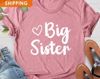 Koszulka Big Sister, Koszulka Little Sister, Koszulki Sister, Ogłoszenie o ciąży, Koszulka Big Sis, Koszulka z ogłoszeniem, Prezent świąteczny