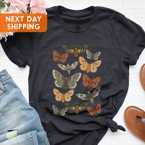 Aesthetic Butterfly Shirt, Moth Shirt, Cottage Core Shirt, Bug Shirt, Cottagecore Shirt, Goblincore Tee, Dark Academia Shirt, Gift For Women