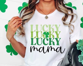 Chemise maman porte-bonheur, t-shirt mère porte-bonheur pour la Saint-Patrick, cadeau de la Saint-Patrick pour maman, t-shirt maman irlandaise, chemise trèfle, chemise Saint-Patrick