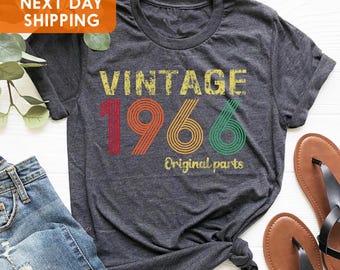 60th Birthday Shirt, 1966 Original Parts Shirt, 60th Birthday Gift For Men, Born In 1966, 60th Birthday Woman Shirt, Vintage 1966 Shirt