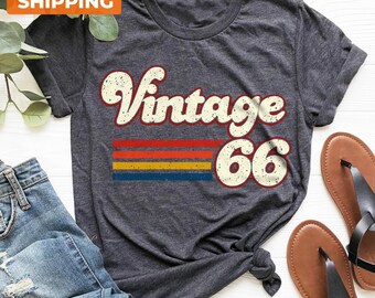 Vintage 1966 Shirt, Born In 1966, 60th Birthday Woman Shirt, 60th Birthday Party, 1966 Shirt, 60th Birthday Gift For Men, Retro 1966 Shirt