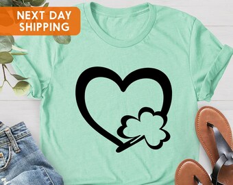 Heart Shamrock Shirt, St Patricks Day Shirt, Shamrock Shirt, Irish Women Gift Shirt, Shamrock Gift Shirt, Saint Paddy Shirt, Irish Gifts