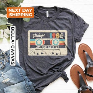 Vintage 1986 Limited Edition Cassette T-Shirt, 1986 Birthday Shirt, 40th Birthday Gift For Women, 40th Birthday Shirt, 40th Birthday Men Tee image 1