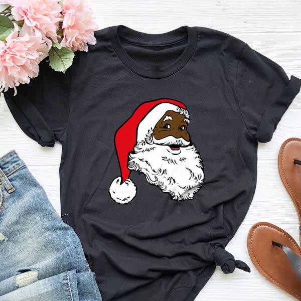 Black Santa Claus Shirt, Black Santa Claus Tee, African American Santa Shirt, Christmas Tee, African Christmas, Christmas Matching Pajamas