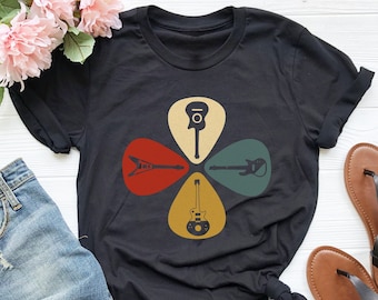 Vintage Guitar Shirt, Acoustic Guitar, Guitar Retro Shirt, Guitarist Gift Shirt, Guitar T-shirt, Music Lover Shirt, Music Teacher Gift Shirt