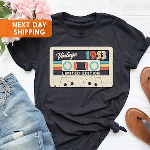 Vintage 1953 Limited Edition Cassette T-Shirt, 72nd Birthday Shirt, 72nd Birthday Gift For Women, 1953 Birthday Shirt, 72nd Birthday Men