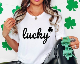 Lucky Shirt, St. Patrick's Day Lucky T-Shirt, Shamrock Shirt, St. Patrick's Day T-Shirt, Womens St Patty's Day Shirt, Patrick's Green Tee