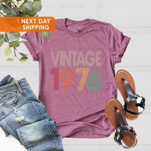 Camiseta de 50 cumpleaños, regalo de 50 cumpleaños para mujer, camiseta retro de 50 cumpleaños, regalo de 50 cumpleaños para hombre, mejor amigo de 50 cumpleaños, camiseta vintage de 1976 imagen 2