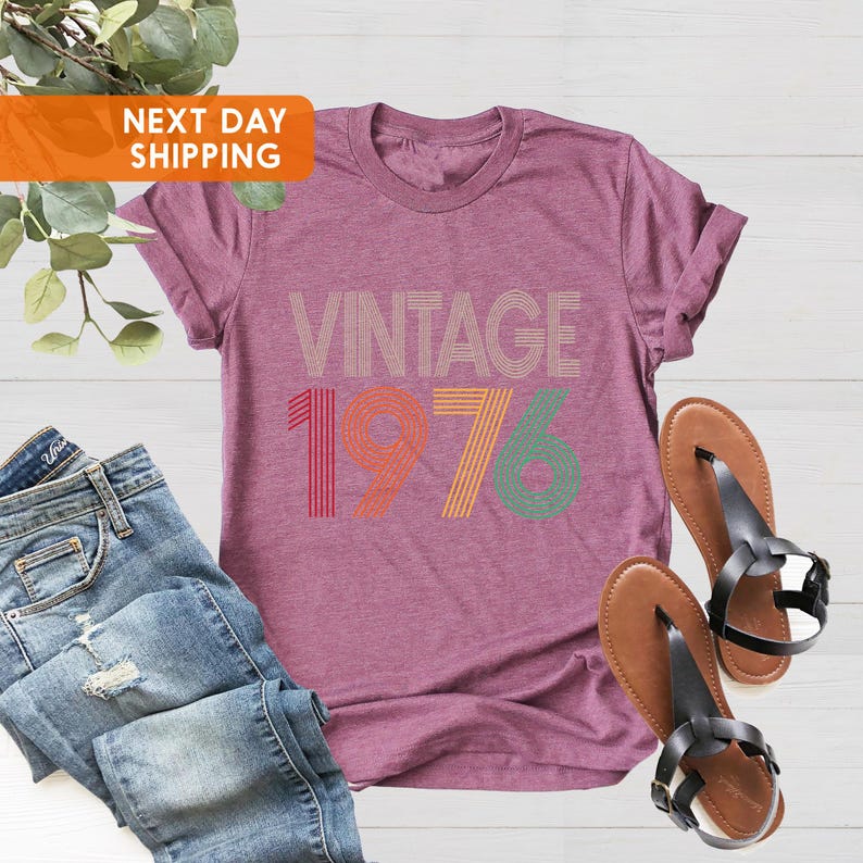 Camiseta de 50 cumpleaños, regalo de 50 cumpleaños para mujer, camiseta retro de 50 cumpleaños, regalo de 50 cumpleaños para hombre, mejor amigo de 50 cumpleaños, camiseta vintage de 1976 imagen 2