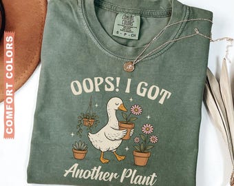 Oops I Got Another Plant Shirt, Plant Lover Shirt, Gardening Sweatshirt, Funny Duck Plant Tee, Botanical Sweater, Gardener Gifts