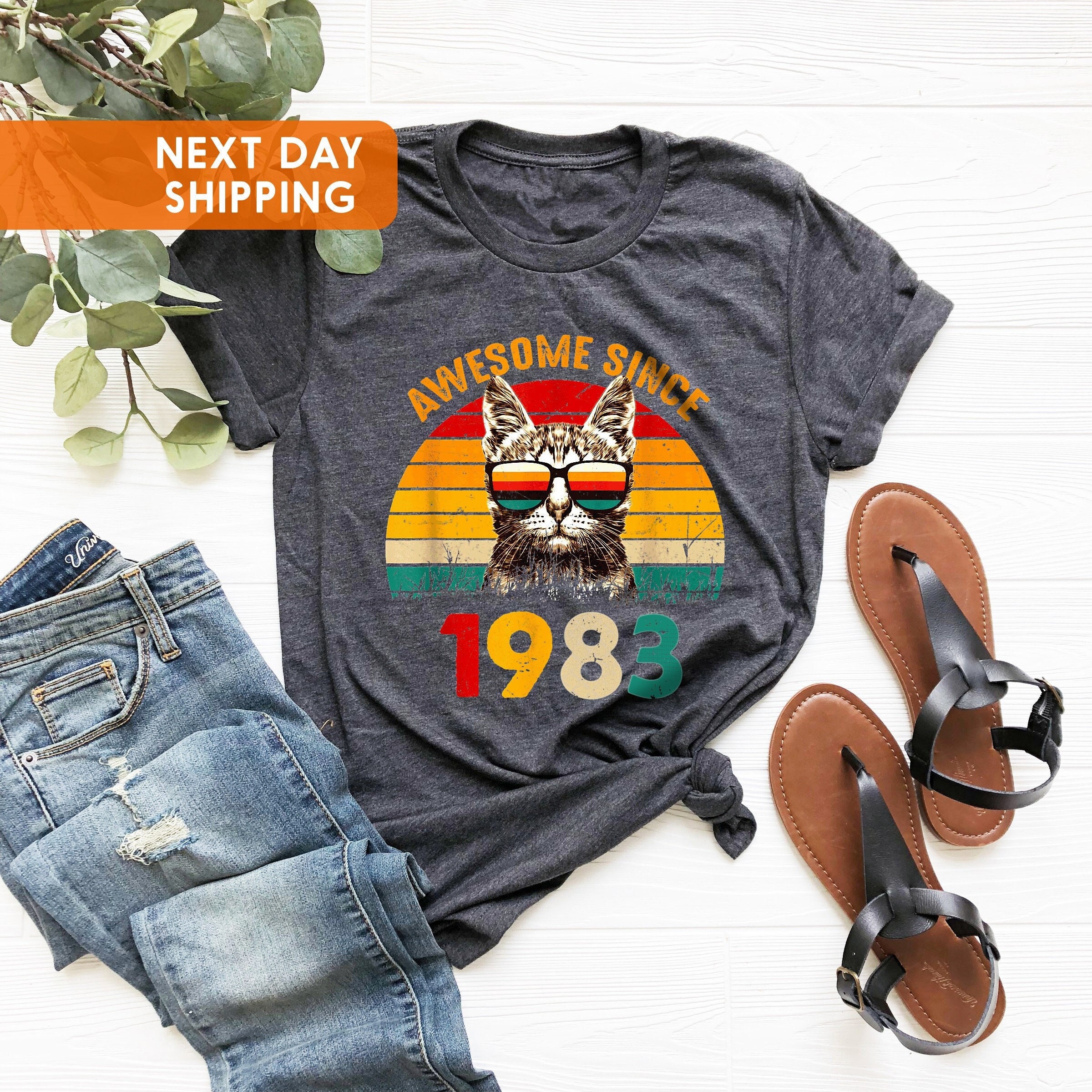 1983 Retro Cool Cat Shirt, Vintage 1983 Shirt, Super Seit 1983, 42.Geburtstag Shirt, 42.Geburtstag Frauen, Klassisches 1983 Shirt, 1983 Shirt
