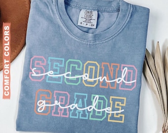 Comfort Colors® Second Grade Teacher Shirt, 2nd Grade Shirt, 2nd Grade Teacher Shirt, 2nd Grade T-Shirt, Second Grade Tee, Elementary School