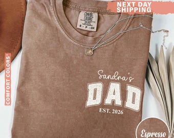 Comfort Colors® Personalized Dad Shirt With Kid Name, Dad Tshirt, Gift for Dad, Dad with Kid Name, Father's Day, Christmas Gift for Dad