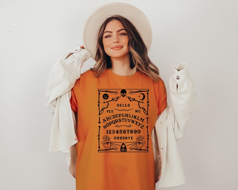 Spirit Board Shirt, Witchy Planchette Pullover, Gothic Wiccan Shirt, Witchy Mom Shirt, Magic Witchy Shirt,Witchy Hands Shirt,Halloween Shirt image 3