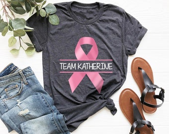Personalized Team Cancer T-shirt, Breast Cancer T-shirt, Motivational T-shirt, Cancer Awareness T-shirt,Cancer Support Team Shirt,Cancer Tee