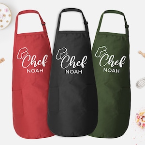 Custom Name Apron, Chef Apron, Kitchen Apron, Baker Gift, Apron For Men, Aprons For Women, Personalized Apron, Cookie Apron, Christmas Gift