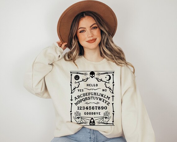 Spirit Board Shirt, Witchy Planchette Pullover, Gothic Wiccan Shirt, Witchy Mom Shirt, Magic Witchy Shirt,Witchy Hands Shirt,Halloween Shirt