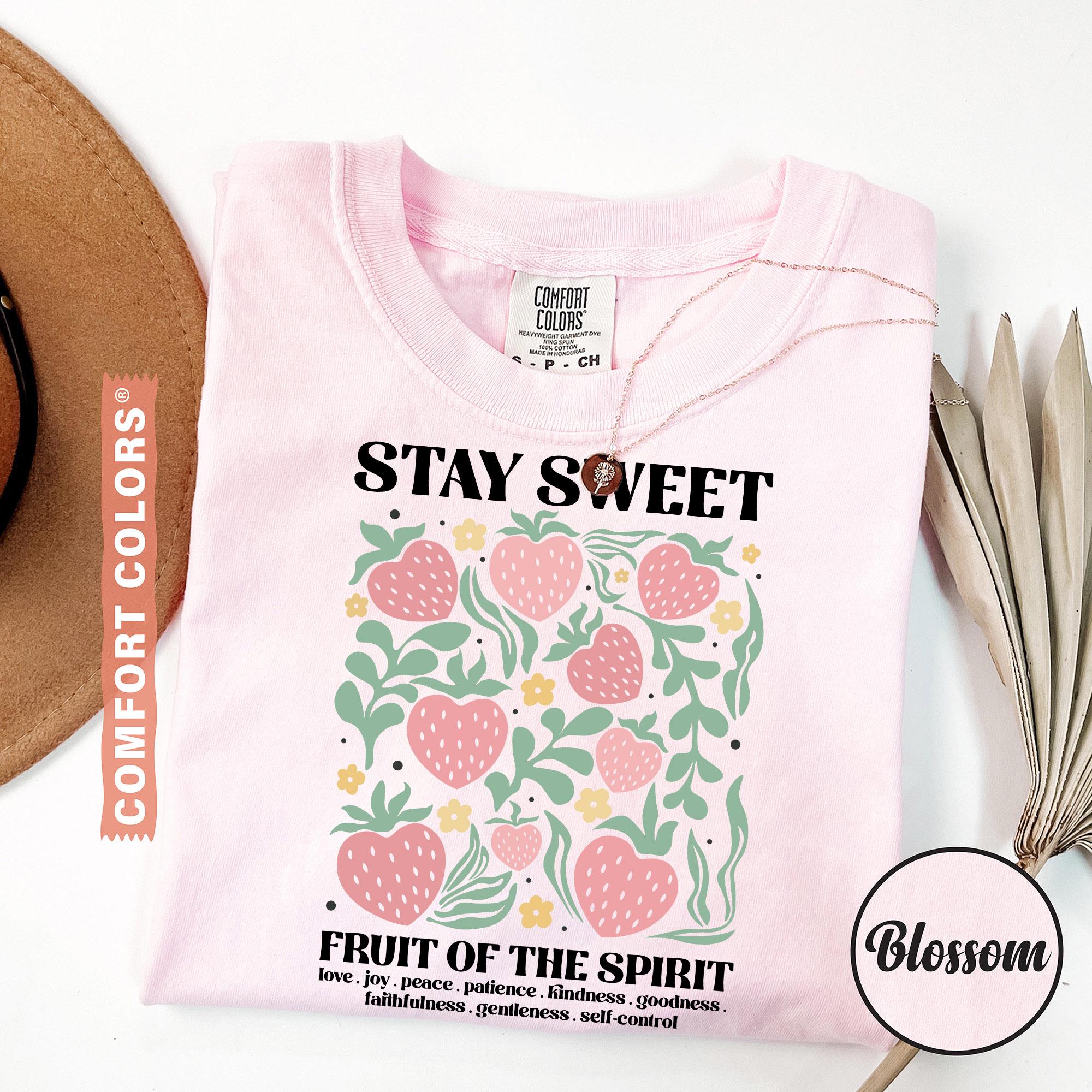 Boho Christian Strawberry Shirt Fruits of the Spirit Bible Verse Gift ...