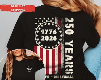 Amerika 250-jähriges Jubiläums-Sweatshirt, 1776–2026 USA-T-Shirt, 250 Jahre Amerika-Shirt, Hemd der amerikanischen Flagge, T-Shirt des Gedenktags